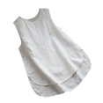 thumbnail image 2 of Njoeus Tank Top for Women Casual Round Neck Tunic Tops Sleeveless Camisole Flowy Loose Shirts Cotton Blended Blouse Summer Clothes S-XXL, 2 of 8