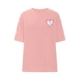 thumbnail image 4 of Otvok Women'S T Shirts Summer Tops Simple Heart Graphic Tee Short Sleeve Vacation Casual Valentines Blouses, 4 of 6