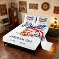 thumbnail image 2 of Manfei Watercolor Butterfly Bed Sheets, Patriotic Floral 250 Print Full Size Sheets, White, Polka Dots Reversible 4pcs (1 Flat Sheet, 1 Fitted Sheet and 2 Pillowcases), 2 of 6