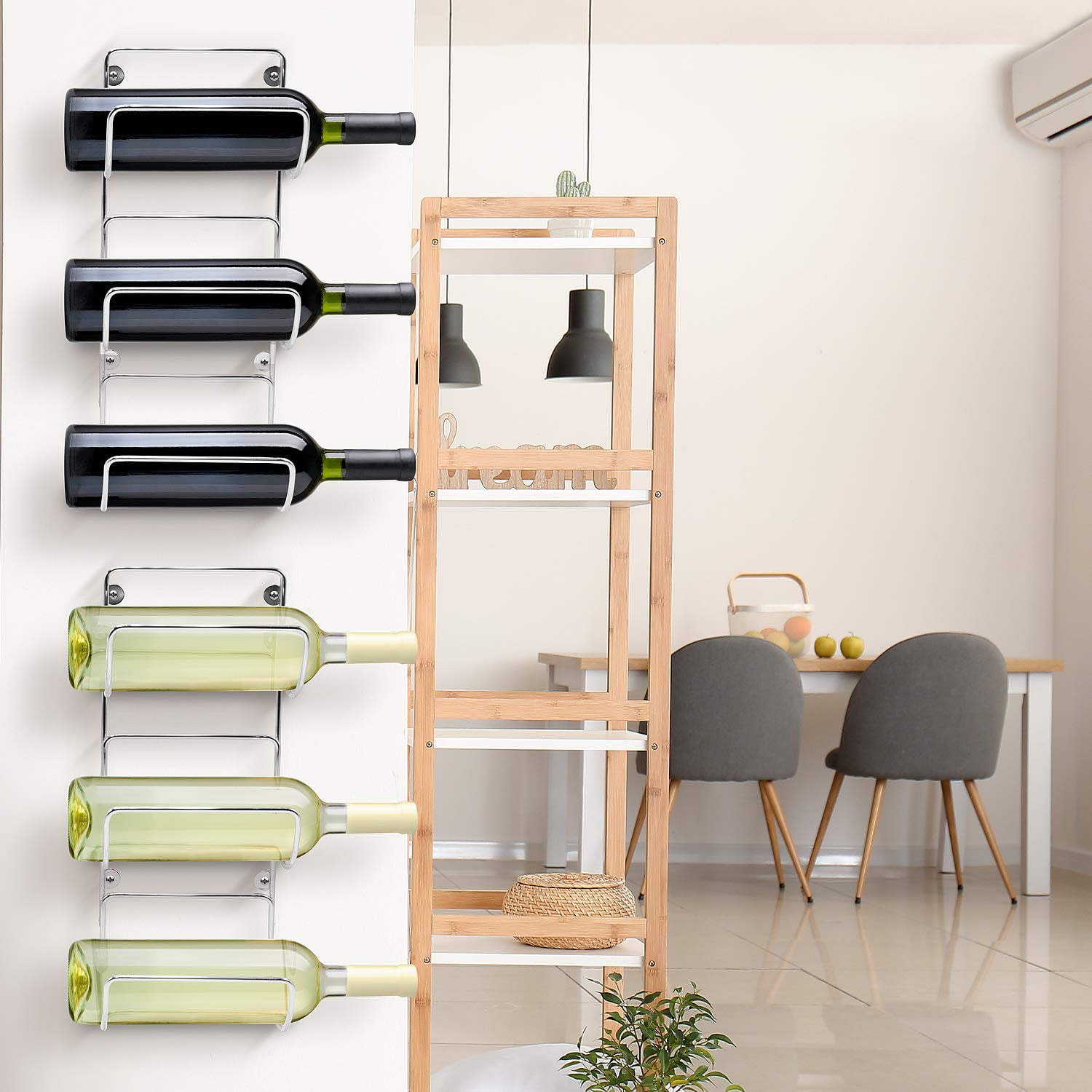 Sorbus Wall Mounted Metal Towel Rack Holder for Bathroom 2-Pack (Silver)
