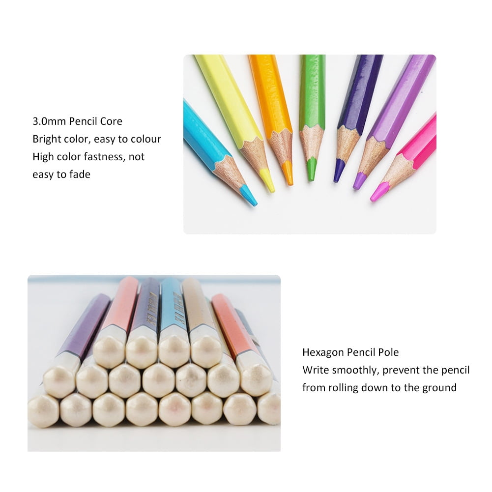 YAHHU 120 Different Color Pencils Set with 2 Sharpeners, Hexagon Redwood Artist Drawing Pencil for Sketching, Adult Coloring Books, School Stationary and Kid Art Supplies (6.9 inches / 17.5 cm)