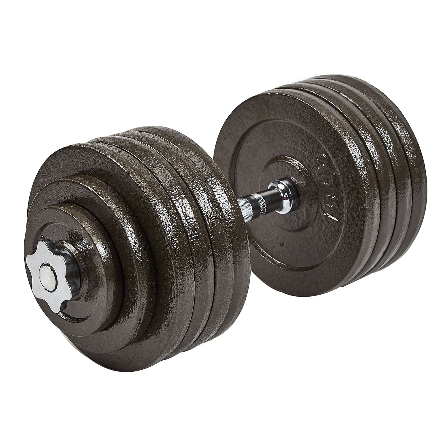 Everyday Essentials 200 Pound Adjustable Weight Dumbbell Set w Cast Iron Plates Walmart