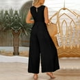 thumbnail image 4 of Summer Fashion Plus Size Womens Jumpsuit Trendy Clothes 2025 Solid Casual Sleeveless Suspender Long Up to 65% off!, 4 of 8