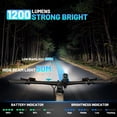 thumbnail image 2 of Luces para bicicleta APECYC, 1200 lúmenes, faro delantero y luz trasera USB, 2 of 8