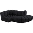 thumbnail image 4 of Meridian Furniture Arc Black Velvet Modular Sectional, 4 of 9