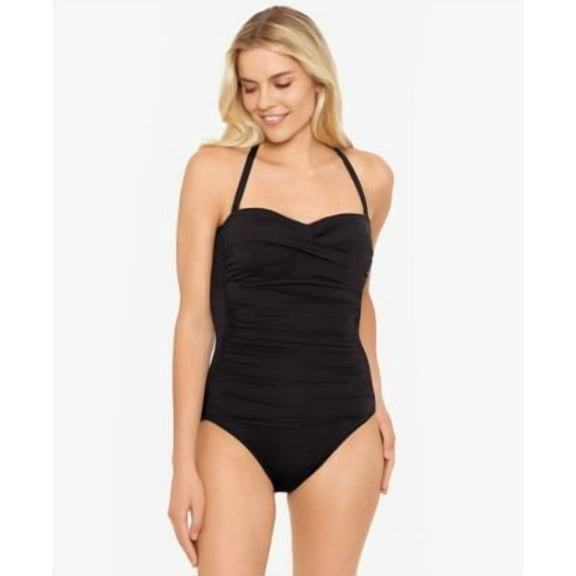 Lauren Ralph Lauren Women's Twist Bandeau One-Piece Swimsuit (12, Sapphire)