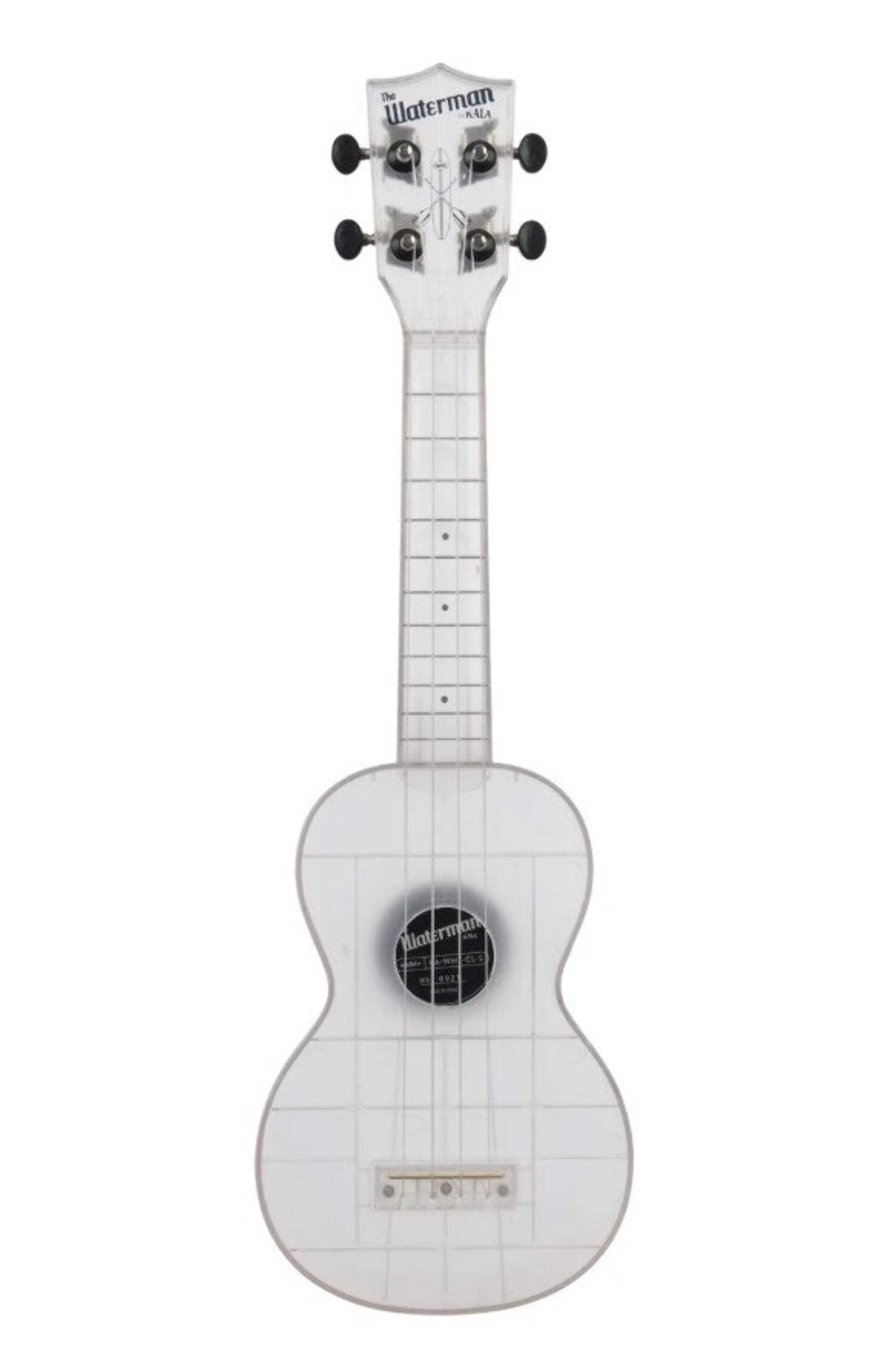Kala Soprano Waterman Ukulele, Transparent Frosted Glass, 1 lb