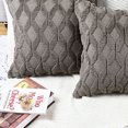 thumbnail image 2 of Throw Pillow Cover Double Sided Plush Rhombus Cushion Case Simple Modern Design Decorative Throw Pillowcase with Core Dark Grey 45x45cm/17.7x17.7in (Include Pillow Core), 2 of 5