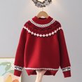 thumbnail image 4 of Jalioing Teen Girls Crew Neck Sweaters Fashion Long Sleeve Graphic Sweater Pullover Winter Casual Knitted Tops 9-15 Years, 4 of 7