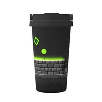 Saiise Geometry Dash Print Travel Coffee Mug 16oz,Insulated Coffee Mug to Go,Reusable Coffee Travel Mug with Seal Lid,Vacuum Stainless Steel Coffee Cups for Hot/Ice Coffee Tea