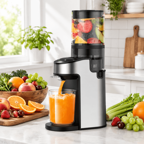 Cfr637 Juicerhines 400w Cold Press 4.9"wide Feed Chute Slow Masticating For Whole Vegetables & Fruits High Juice Yield Easy Ton Ad