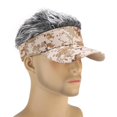 thumbnail image 3 of Men Baseball Cap Fake Hair Golf Hat Visor Wig Hat Coffee + Gray Wig, 3 of 7