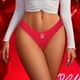 thumbnail image 4 of Gibobby Lencería sexy para mujer Día de San Valentín Calzoncillos Patchwork Color Ropa interior Bragas Bikini Sólido Calzoncillos para mujer Bragas Regalo para mujer 1 pi(Rojo, XL), 4 of 5