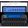 thumbnail image 3 of 6 AA Batteries and 6 AAA Ni-MH Rechargeable Batteries with 12 slot battery charger with discharge function, suitable for AA AAA nickel hydrogen/nickel cadmium batteries (fast charger), 3 of 9