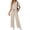 Grey Apricot, variant on Two Piece Lounge Sets for Women Vacation Travel Outfits Dressy Casual V Neck Short Sleeve Tops Wide Leg Pants Fashion Outfits