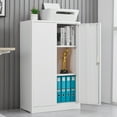 thumbnail image 5 of 42" Garage Cabinet 3 Layer Metal Storage Cabinet with Doors and Shelves Folding Locker Cabinet Easy Installation for Home Office,School,Garage,Black, 5 of 8