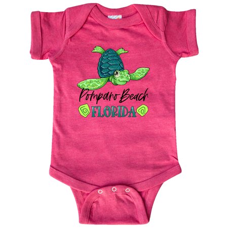 

Inktastic Pompano Beach Florida Happy Sea Turtle Gift Baby Boy or Baby Girl Bodysuit
