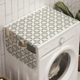 thumbnail image 1 of Abstract Washing Machine Organizer, Repeating Circles Retro Style Composition of Geometrical Rhombus Like Motifs, Anti-slip Fabric Top Cover for Washer and Dryer, Ivory Dimgray, by Ambesonne, 1 of 1