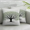 thumbnail image 3 of RUIYC Tree of Life Throw Pillow Cushion Cover,Old Leaves and Branches Ecology Themed Artwork, Decorative Square Accent Pillow Case,White Black, 3 of 5