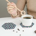 thumbnail image 3 of Leather Coasters with Heat-resistant for Drinks, Cute Popcorn Expression -标题2 Hexagon, 3 of 5