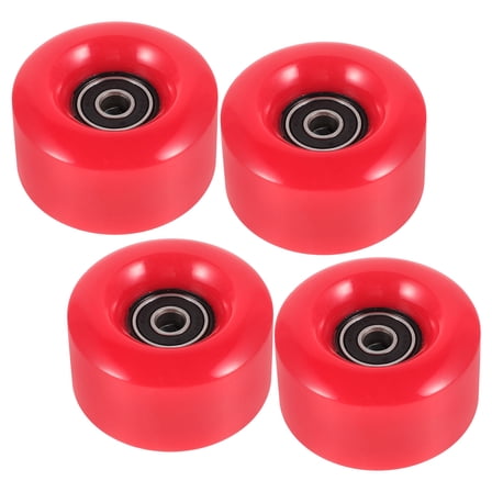 WASHWEPE High Elasticity 4Pcs Red Pu Roller Skate Wheels For Beginners And Professional Skaters