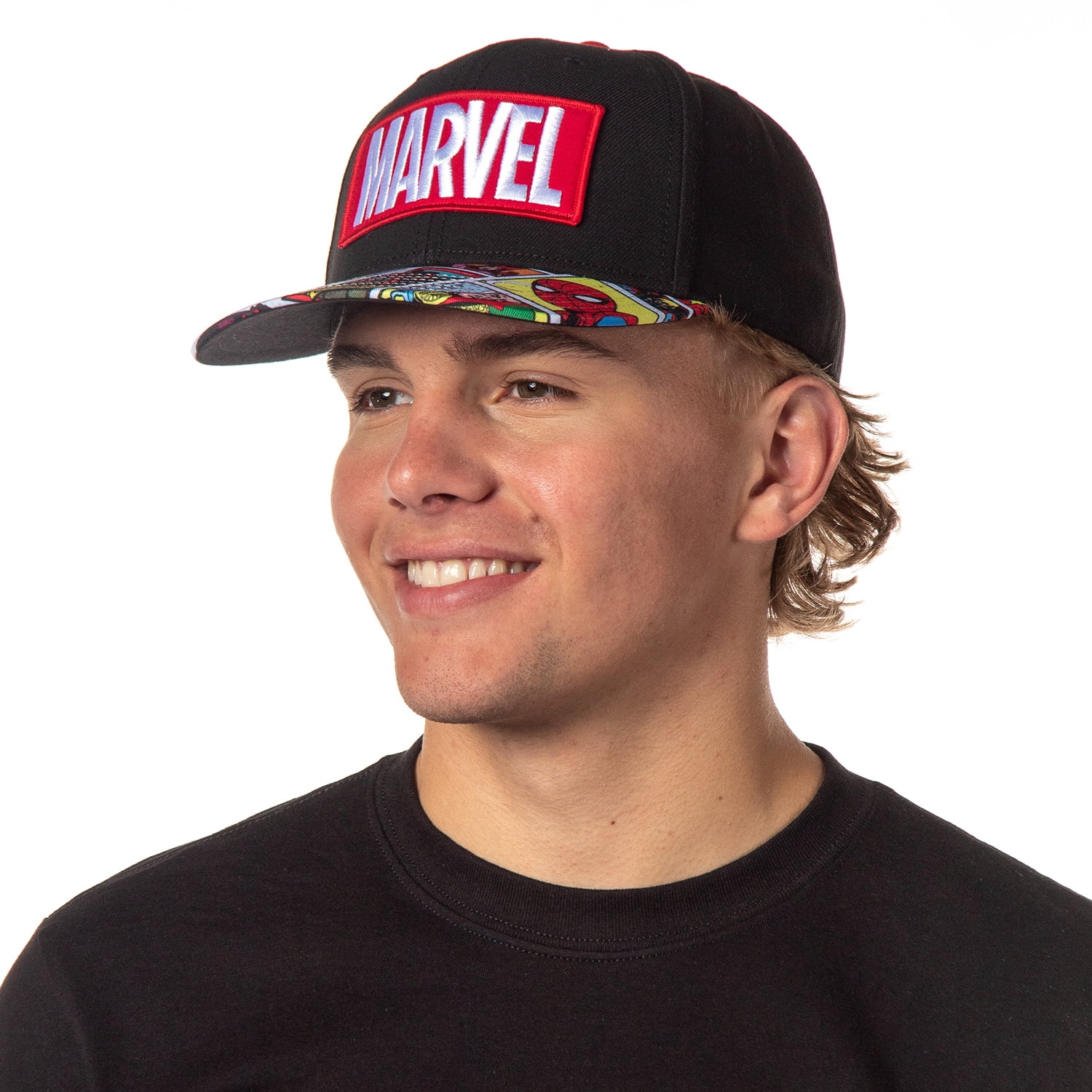 Marvel Hat For Men Vintage Comic Scenes Embroidered Marvel Logo Superhero Snapback Hat Cap