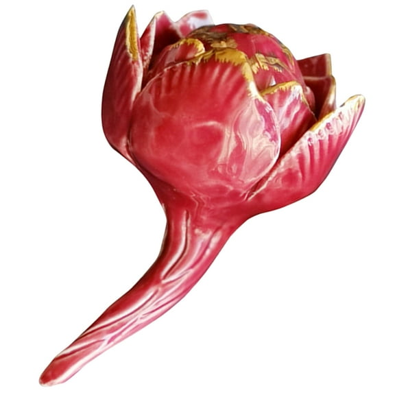 FRCOLOR  Simulation Ceramic Flower Decorative Centerpieces Ornaments Women's Red