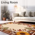 thumbnail image 2 of ODIKA 4'x6' Machine Washable Non-Slip Area Rug, Country Hen Decorative Floor Duo Vintage Farm High Traffic Rug with Pad, Brown, 621938, 2 of 8