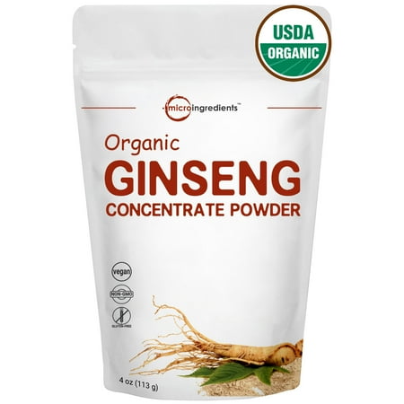 - Maximum Strength Organic Ginseng Root 200:1 Powder, 4 Ounce