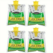 4-Pack Disposable Outdoor Fly Trap Bags - Pre-Baited Natural Fly Control for Lawn, Garden & Farm