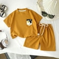 thumbnail image 2 of Toddler Boy Clothes Set Short Sleeve T-shirt Top Elastic Waist Pocket Shorts Print 2Pcs Outfits,Elastic Waist 6-12 Months 12-24 Months 2t 3t 4t 5t 6t 7t 8t 9t Children 80, 2 of 5