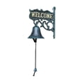 thumbnail image 2 of Timbre de puerta,Timbre de hierro fundido para cenas al aire libre,estilo rústico,Letrero de bienvenida de metal vintage para montar en la pared resistente,Campana decorativa antigua retro con, 2 of 8