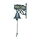 thumbnail image 1 of Timbre de puerta,Timbre de hierro fundido para cenas al aire libre,estilo rústico,Letrero de bienvenida de metal vintage para montar en la pared resistente,Campana decorativa antigua retro con, 1 of 9