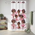 thumbnail image 6 of No Hook Shower Curtain with Built-in Rings - Pink Bow Ballet Cute Girl Washable Waterproof Fabric Bathroom Curtains for Hotel,Rentals, Stall 36 X 78 Inch , Ballerina Dancer, 6 of 9