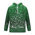 thumbnail image 4 of Men’s Hooded Sweatshirt Long Sleeve Pullover with Adjustable Drawstring and Abstract Glitter Pattern for Casual Wear Green 3XL, 4 of 4