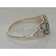 thumbnail image 5 of 925 Sterling Silver Natural Emerald Womens Anniversary Ring - Size 8.5, 5 of 6
