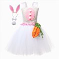 thumbnail image 4 of HCNTES Tutu Dress for Girls Whimsical Bunny Carrot Tulle Tutu Dress with Headband for Parties, 4 of 9