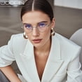 thumbnail image 6 of Joopin Blue Light Blocking Glasses Women/Men, Fashion Round Eyeglasses Frames UV Ray Filter Computer Gaming Glasses (Silver Frame/Transparent Lens), 6 of 9