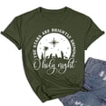 thumbnail image 2 of Gibobby Camisas Para Mujer Elegantes Camiseta de manga corta con cuello redondo y estampado de para mujer O Holy Night（Verdinegro， L), 2 of 3