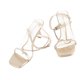thumbnail image 5 of Mujeres cuadrado punta abierta tacón alto moda elegante mujer baile cadena cuadrado dedo del pie zapatos oro 36, 5 of 8