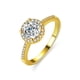 thumbnail image 1 of Anillo de plata S925 Diamante de lujo redondo bolsa 1 quilate 6,5 mm anillo femenino Seiko plateado 14K moissanite, 1 of 5