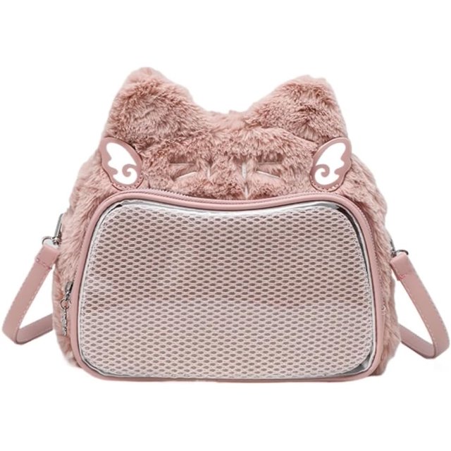 LHSHID Cat Ear Ita Backpack Cute Bags Kawaii Y2K Bags 3 Ways Crossbody Purse Messenger Bags for Women Shoulder Bag Tote (Pink)