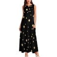 thumbnail image 2 of Robe Étoiles Dorées Été Mignonne Imprimé Étoile Mode Coréenne Bohemia Longues Robes Femmes Robe Maxi Tendance Idée Cadeau, 2 of 5