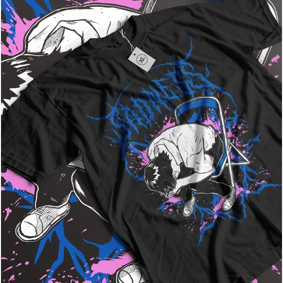 Reprint Rare Shinji Ikari T-Shirt Evangelio Horror Anime Tee Asuka Rei Unisex Shirt All Size