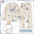 thumbnail image 2 of Conjunto de pijama de manga larga para niños, pijama de dibujos animados de Anime Sanrioed Cinnamoroll Melody Kuromi, ropa de dormir para el hogar, Kawaii, para primavera, 2 of 5