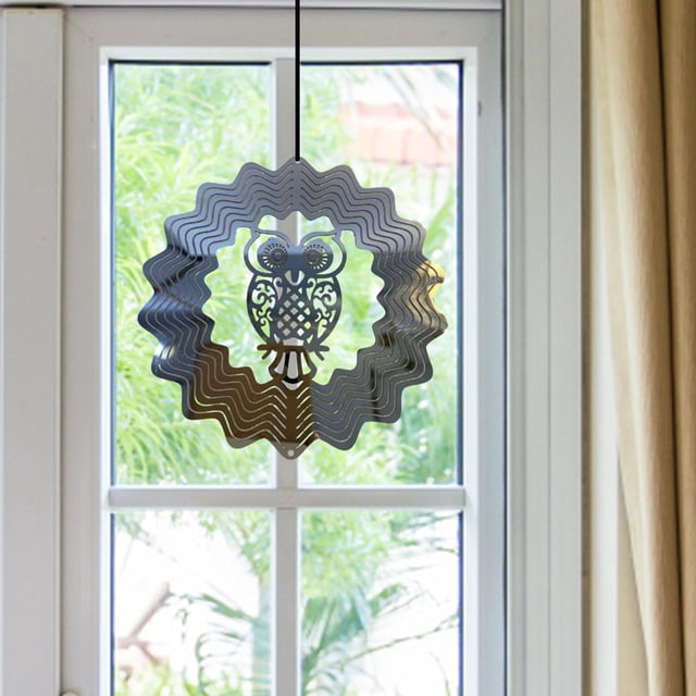 -Campanas de viento, atrapasueños, colgantes giratorios, adornos de metal, regalos de Navidad, escultura de viento colgante para decoraciones de jardí