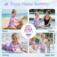 thumbnail image 4 of Girls Swimsuits with Long Sleeve Rash Guard 3PCS Toddler Ruffled Bathing Suit Girl for 4-8 Years, 4 of 8