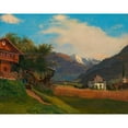 thumbnail image 3 of Carl Geyling 24x20 Black Modern Framed Museum Art Print Titled - Silent in the Zillertal (1831), 3 of 5