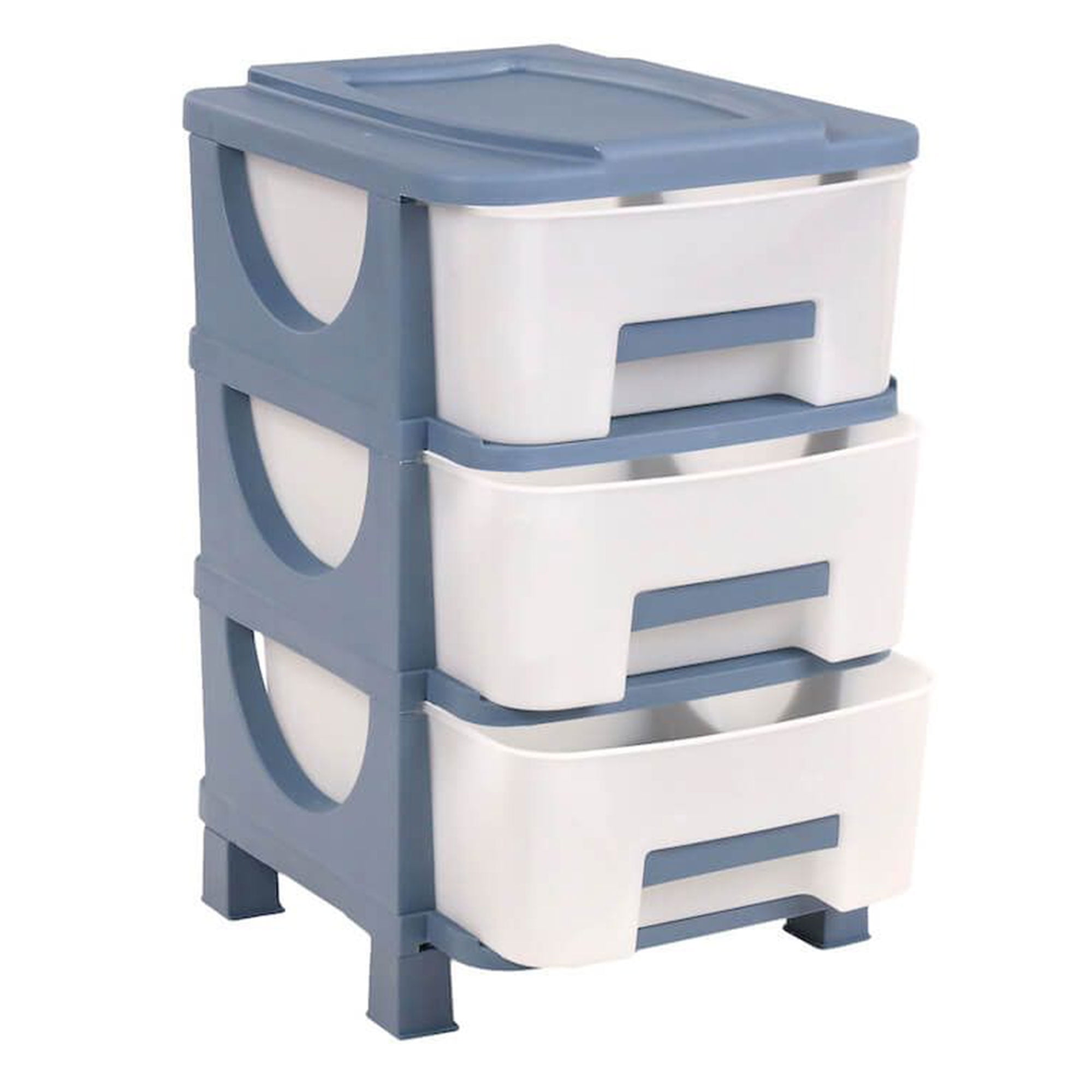 Homeplast Vesta 24 In Plastic 3 Drawer Home Storage Organizer Shelf