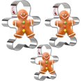 thumbnail image 1 of Gingerbread Man Cutters Set 3 Pack Stainless Steel Cookie Cutter Biscuit Cutter Shapes for Christmas Cake Decorating, Pastry, 1 of 7